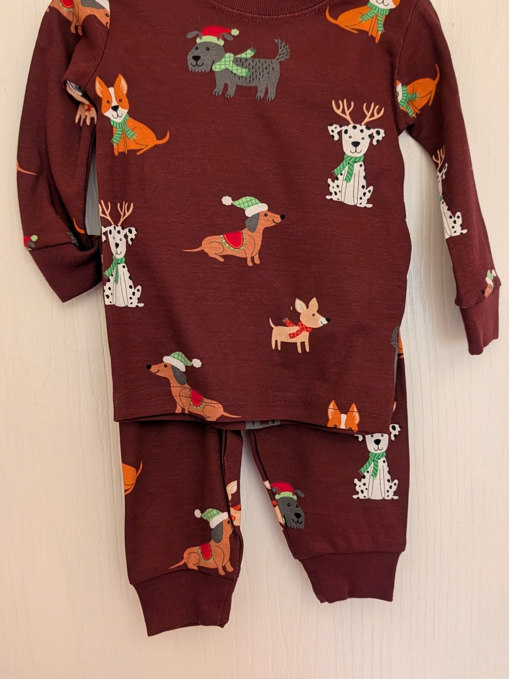 The Children's Place Burgundy Holiday Dog Pajama Set
